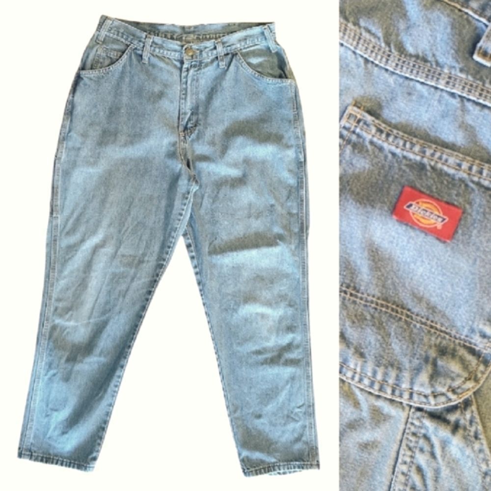 VTG Dickies High Waist Cargo Mom Jeans Size 14P *Fits Like Medium